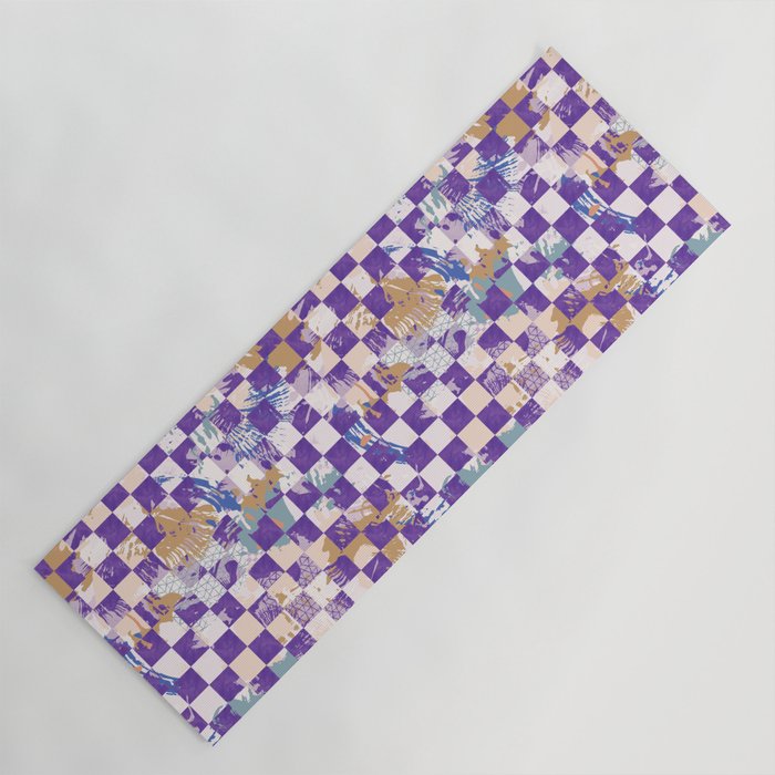 Grid of artistic strokes L Yoga Mat Gallery Image 1