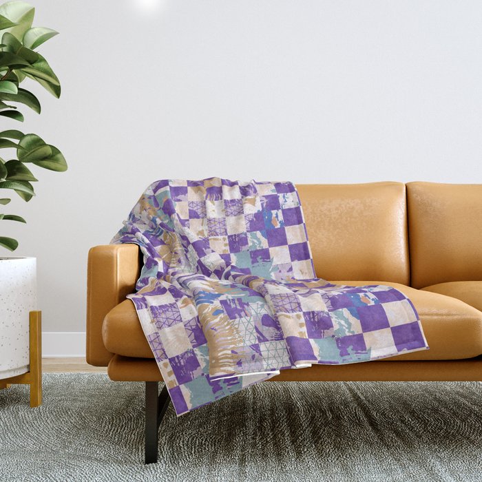 Grid of artistic strokes L Throw Blanket Gallery Image 1