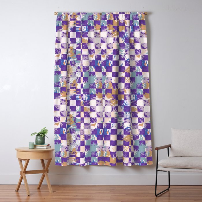 Grid of artistic strokes L Window Curtain Gallery Image 5