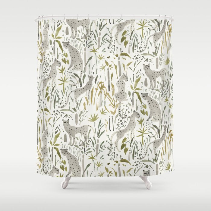 Grey Cheetahs Shower Curtain Gallery Image 1