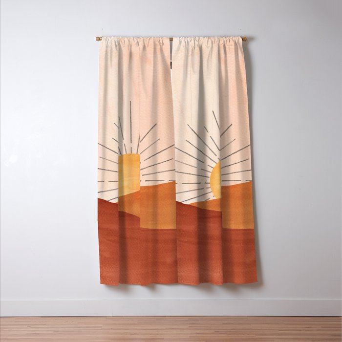 Terracotta sunrise Window Curtain Gallery Image 3
