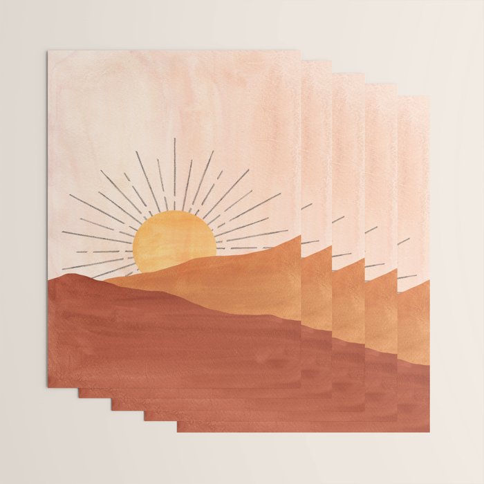 Terracotta sunrise Wrapping Paper Gallery Image 3