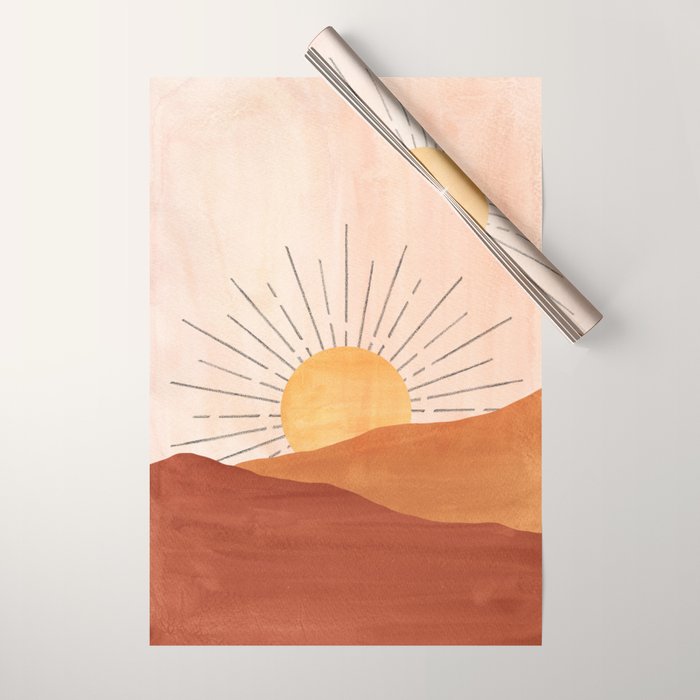 Terracotta sunrise Wrapping Paper Gallery Image 1