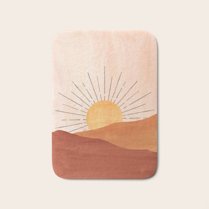 Terracotta sunrise Bath Mat Gallery Image 1