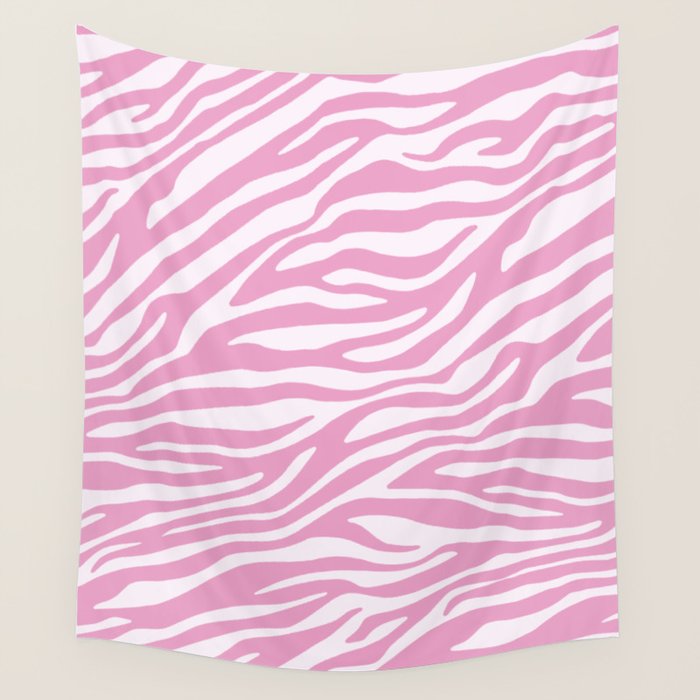 Pink Zebra Animal Print  Wall Tapestry Gallery Image 4
