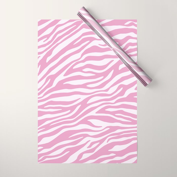 Pink Zebra Animal Print  Wrapping Paper Gallery Image 1