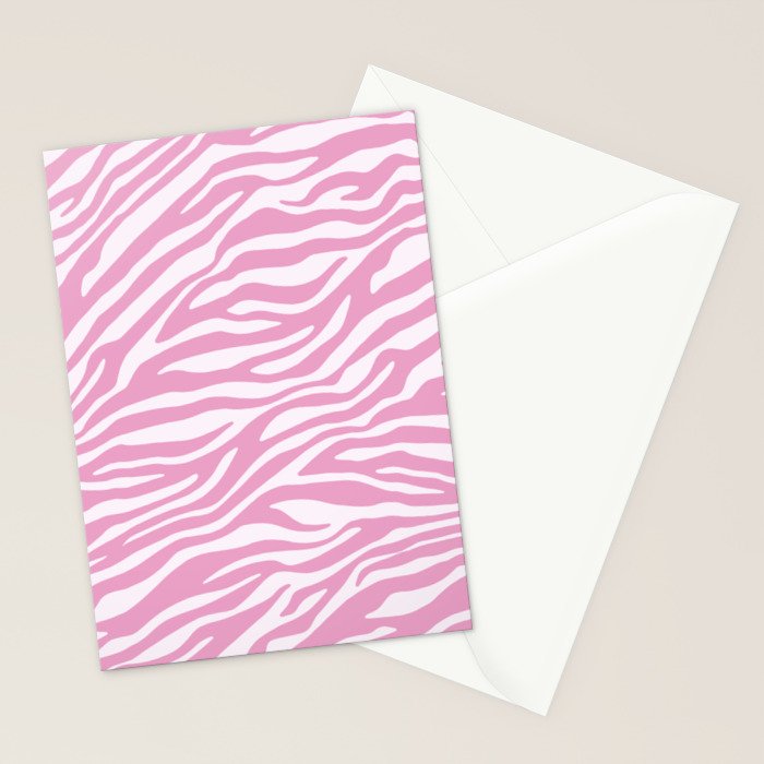 Pink Zebra Animal Print  Stationery Card Gallery Image 2