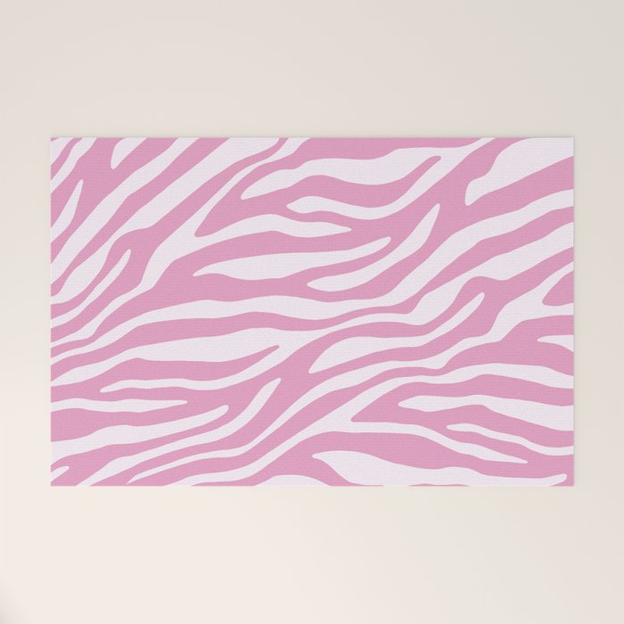 Pink Zebra Animal Print  Welcome Mat Gallery Image 1