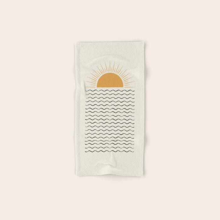 Sunrise Ocean -  Mid Century Modern Style Hand & Bath Towel Gallery Image 1