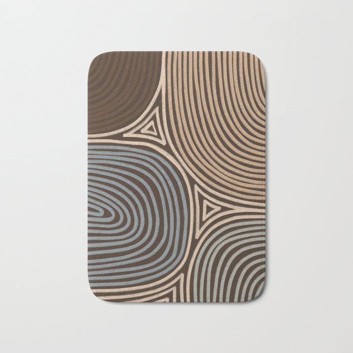 Tribal Pattern in Brown & Gray Bath Mat Gallery Image 1