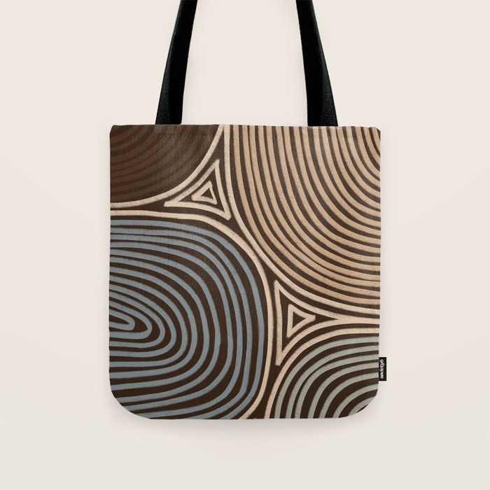 Tribal Pattern in Brown & Gray Tote Bag Gallery Image 1