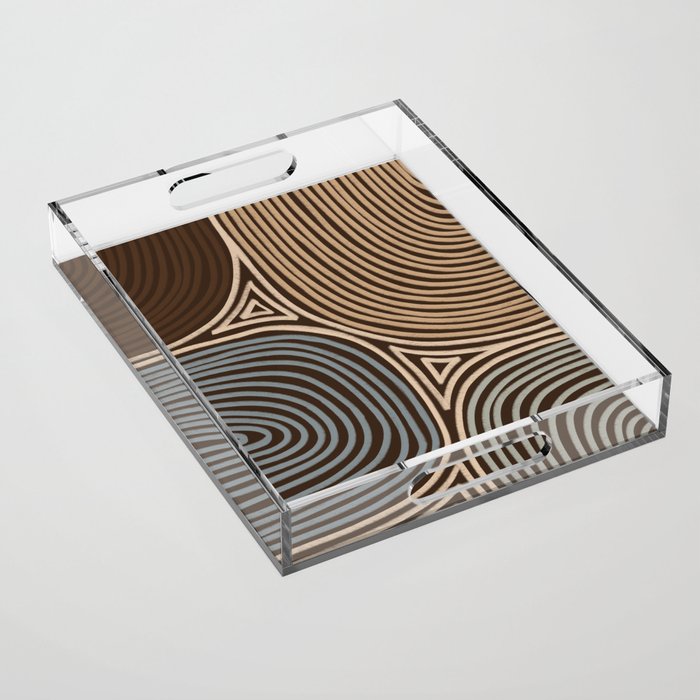 Tribal Pattern in Brown & Gray Acrylic Tray Gallery Image 1