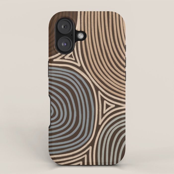 Tribal Pattern in Brown & Gray iPhone Case Gallery Image 1