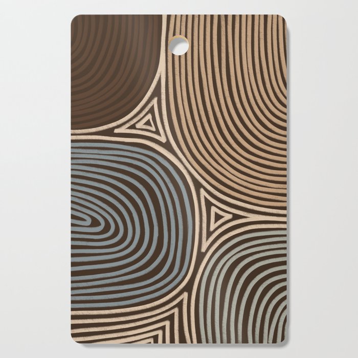 Tribal Pattern in Brown & Gray Cutting Board Gallery Image 1