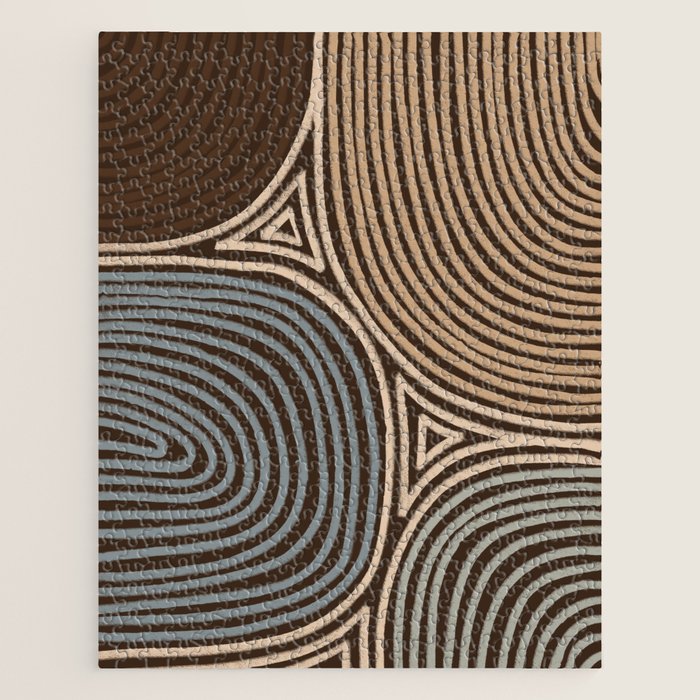 Tribal Pattern in Brown & Gray Jigsaw Puzzle Gallery Image 1