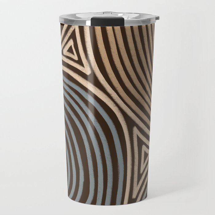 Tribal Pattern in Brown & Gray Travel Mug Gallery Image 1