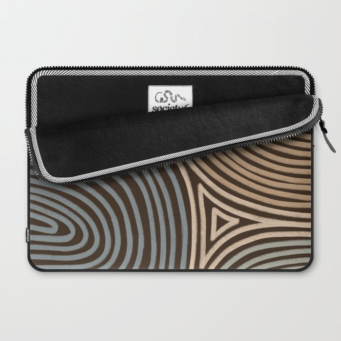 Tribal Pattern in Brown & Gray Laptop Sleeve Gallery Image 2