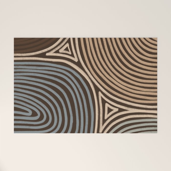 Tribal Pattern in Brown & Gray Welcome Mat Gallery Image 1