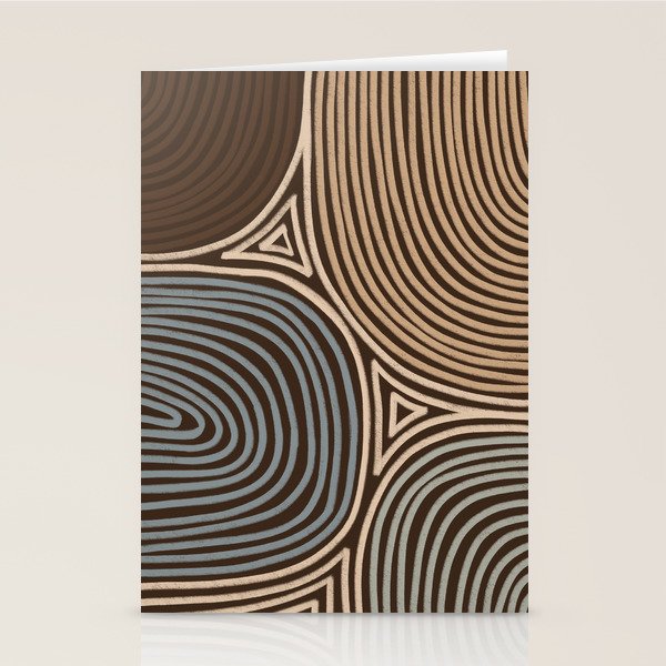 Tribal Pattern in Brown & Gray Stationery Card Gallery Image 1