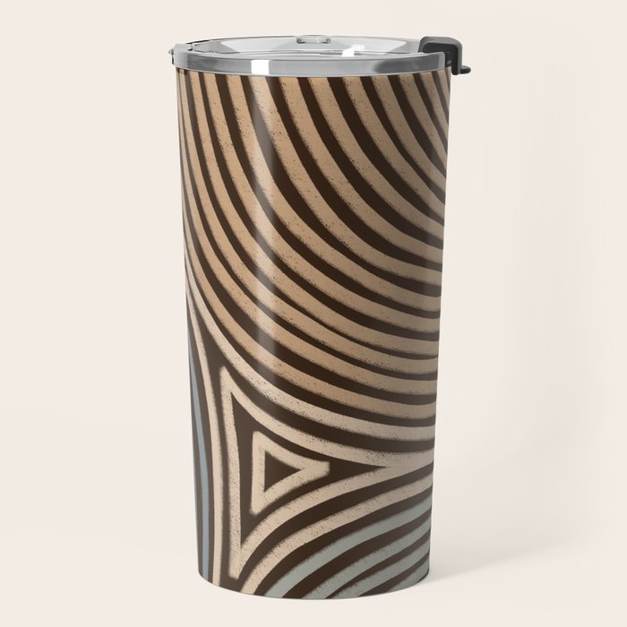 Tribal Pattern in Brown & Gray Travel Mug Gallery Image 2