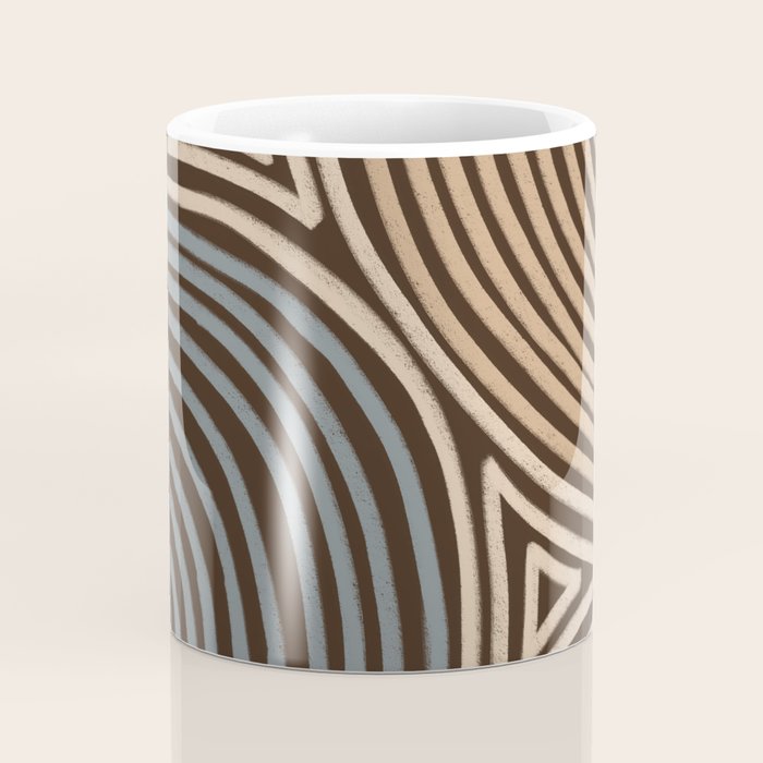 Tribal Pattern in Brown & Gray Coffee Mug Gallery Image 4