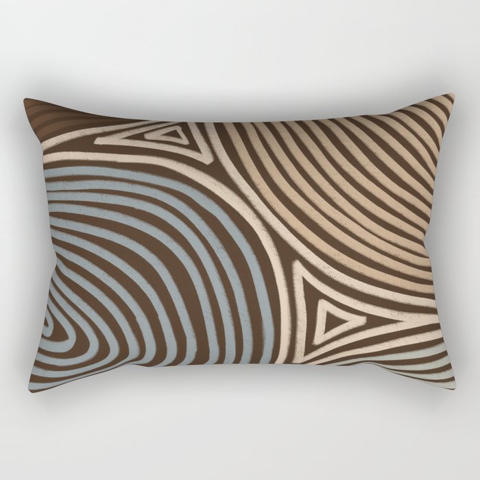 Tribal Pattern in Brown & Gray Rectangular Pillow Gallery Image 1