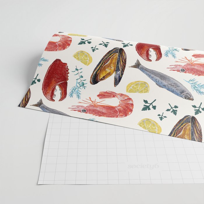 Sicily Seafood Wrapping Paper Gallery Image 2