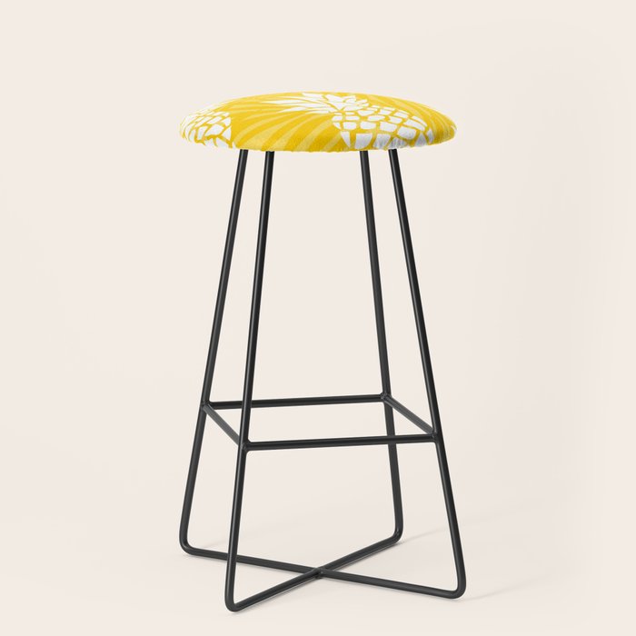 Bright Yellow, Summer, Pineapple Art Stool Gallery Image 1
