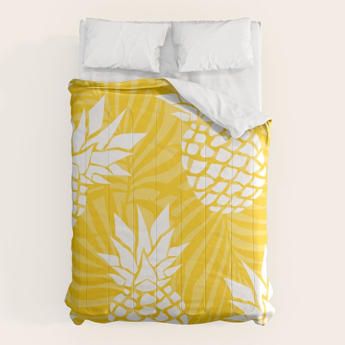 Bright Yellow, Summer, Pineapple Art Comforter Gallery Image 6