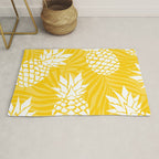 Bright Yellow, Summer, Pineapple Art Rug Gallery Image 1