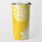 Bright Yellow, Summer, Pineapple Art Travel Mug Gallery Image 2