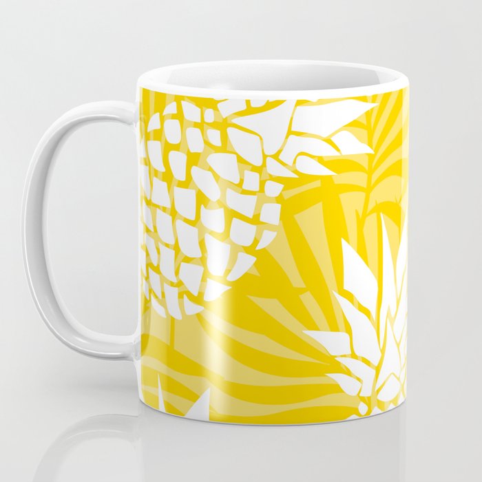 Bright Yellow, Summer, Pineapple Art Coffee Mug Gallery Image 3