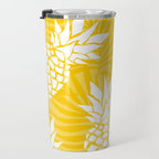 Bright Yellow, Summer, Pineapple Art Travel Mug Gallery Image 3