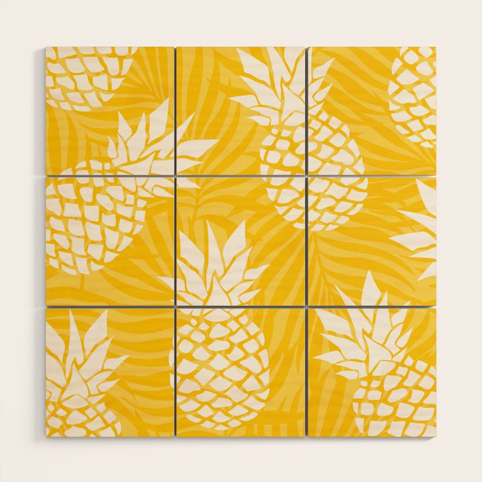 Bright Yellow, Summer, Pineapple Art Wood Wall Art Gallery Image 1