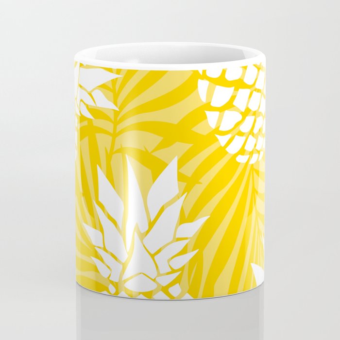 Bright Yellow, Summer, Pineapple Art Coffee Mug Gallery Image 4