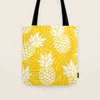 Bright Yellow, Summer, Pineapple Art Tote Bag Gallery Image 1