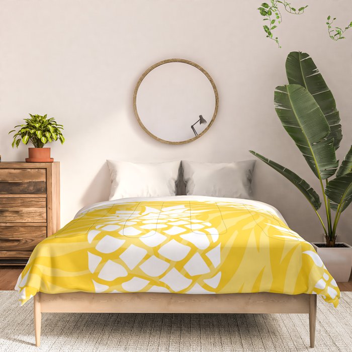 Bright Yellow, Summer, Pineapple Art Comforter Gallery Image 3