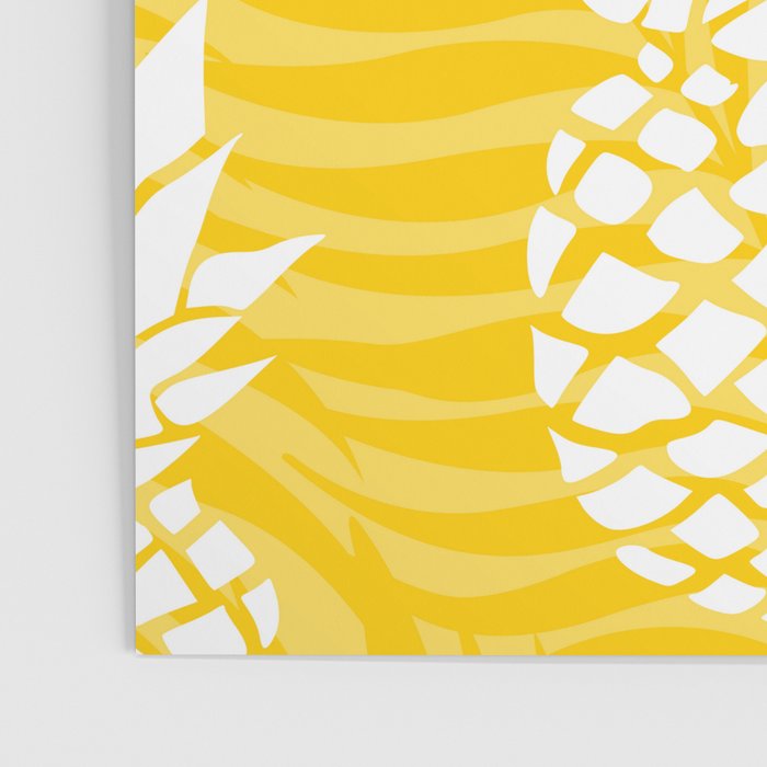 Bright Yellow, Summer, Pineapple Art Poster Gallery Image 3