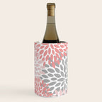 Floral Pattern, Coral Pink and Gray Wine Chiller Gallery Image 3
