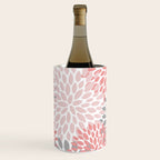 Floral Pattern, Coral Pink and Gray Wine Chiller Gallery Image 1