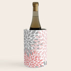 Floral Pattern, Coral Pink and Gray Wine Chiller Gallery Image 2