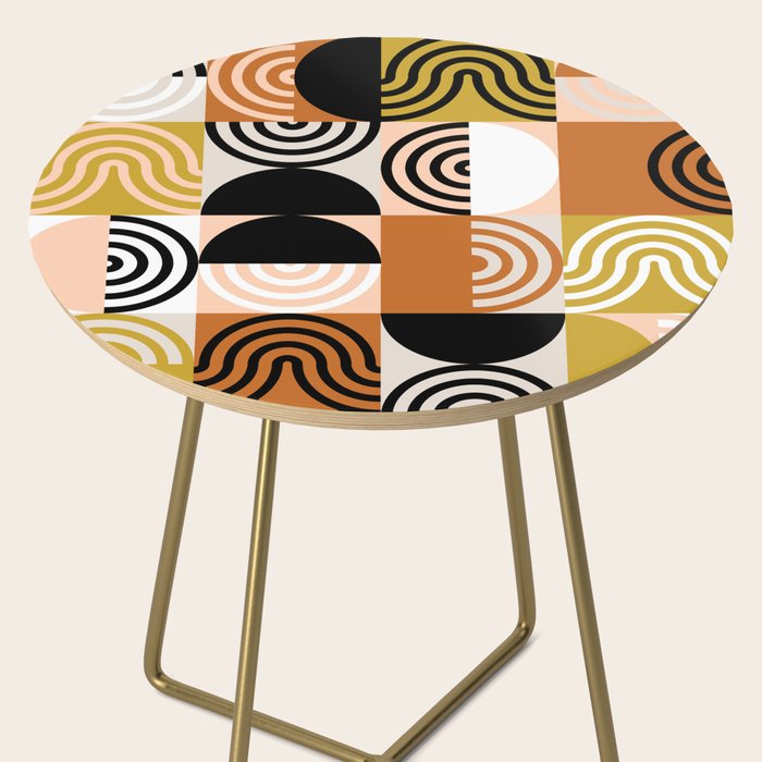 abstract checker lines modern Side Table Gallery Image 2