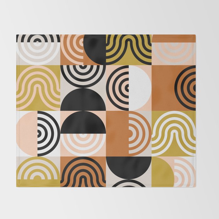 abstract checker lines modern Throw Blanket Gallery Image 2