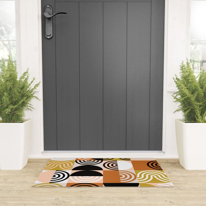 abstract checker lines modern Welcome Mat Gallery Image 3