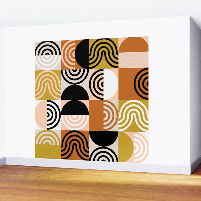 abstract checker lines modern Wall Mural Gallery Image 2