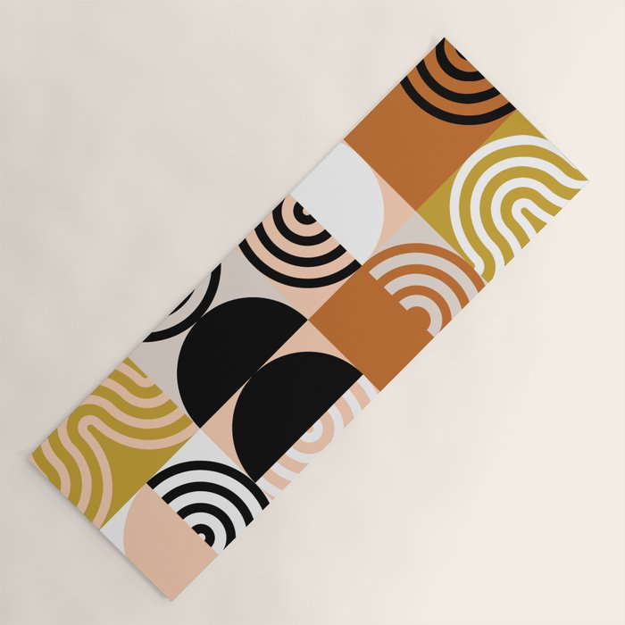 abstract checker lines modern Yoga Mat Gallery Image 1