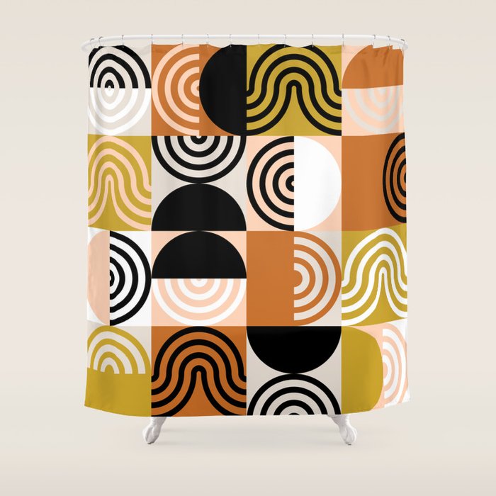 abstract checker lines modern Shower Curtain Gallery Image 1