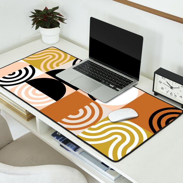 abstract checker lines modern Desk Mat Gallery Image 2