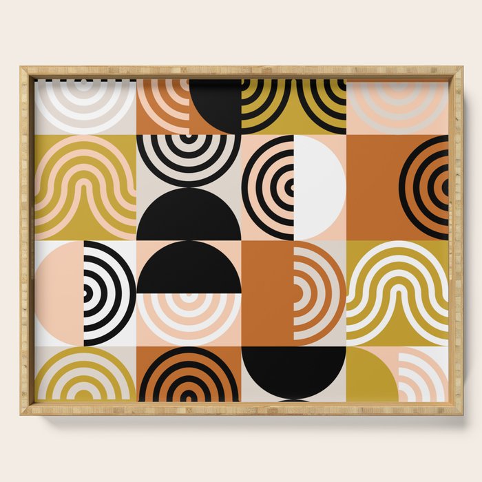 abstract checker lines modern Serving Tray Gallery Image 1