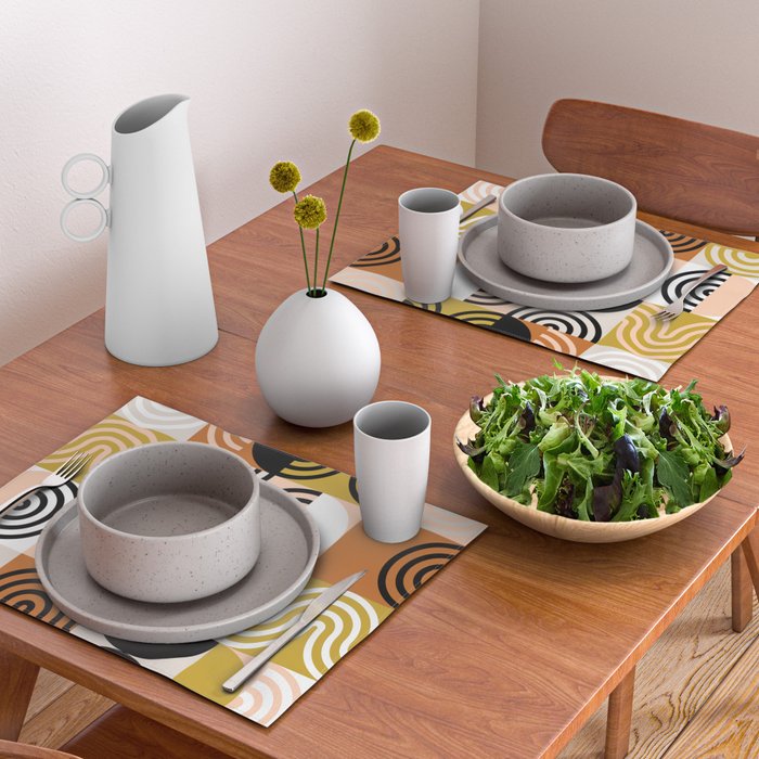 abstract checker lines modern Placemat Gallery Image 2